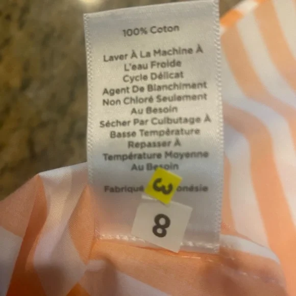 Talbots Vibrant Orange and White Striped Shirt - Picture 11 of 11